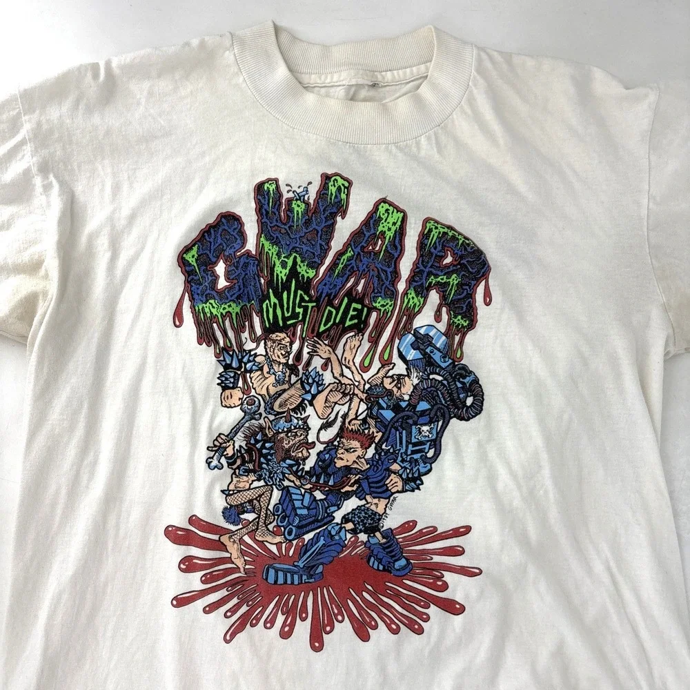 Vintage 80s GWAR Must Die Shirt Party Tour Metal Band Grunge XL 90s SUPER RARE!